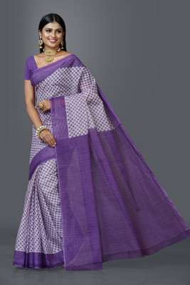 SHANVIKA Printed Daily Wear Pure Cotton Saree(Beige)