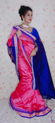 ajmera fashion Printed Sambalpuri Art Silk Saree(Multicolor)