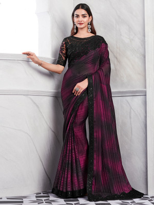 Tasrika Embellished Bollywood Georgette Saree(Magenta)