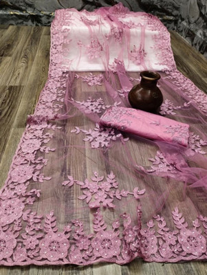 GALANI ENTERPRISE Embroidered Bollywood Net Saree(Pink)
