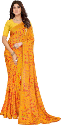 Madhur milan Printed, Embellished Bollywood Viscose Rayon, Chiffon Saree(Black)