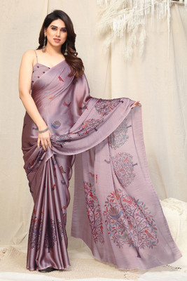 MIRCHI FASHION Solid/Plain, Embellished Daily Wear Chiffon, Georgette Saree(Pink, Multicolor)