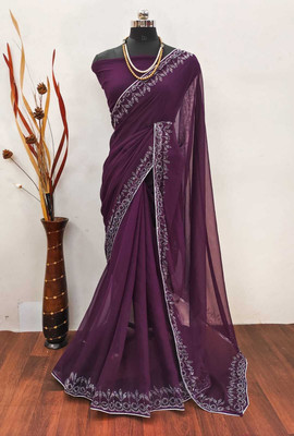 Gajal Embellished Bollywood Georgette Saree(Magenta)