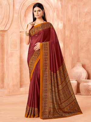 Sareemall Printed Chinnalapattu Crepe Saree(Maroon)