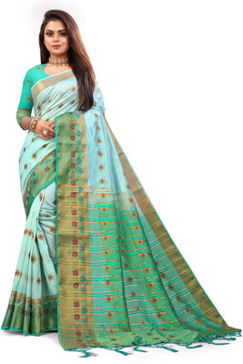 ANISSA SAREE Woven Kanjivaram Art Silk Saree(Light Blue)