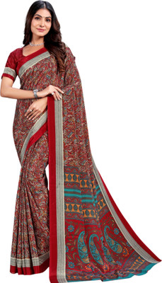 Novus Knitting Printed Bollywood Tussar Silk Saree(Red)