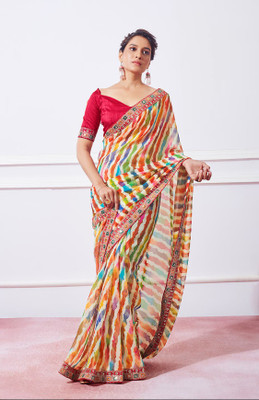 zili Embroidered Daily Wear Georgette Saree(Multicolor)