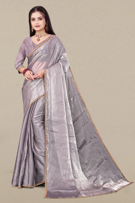 radheshyam Enterprise Embellished Bollywood Jimmy choo Saree(Silver)