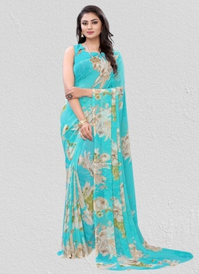 Panchvati NX Printed Bollywood Georgette Saree(Green)