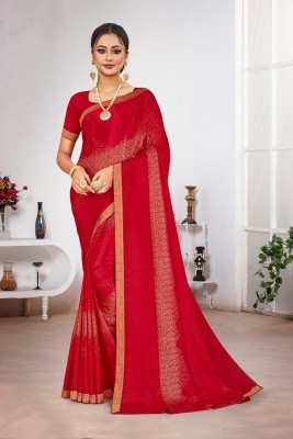 Laxmipati Sarees Printed Bollywood Chiffon Saree(Red)