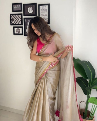Brahmani Creation Embroidered Bollywood Georgette, Chiffon Saree(Grey)