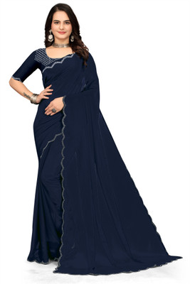 MAMTAIMPEX Self Design Bollywood Georgette Saree(Blue)