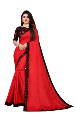 Vedant Vastram Self Design Bollywood Silk Blend Saree(Red)
