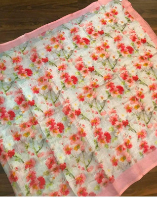 Arpita Fashion Digital Print, Floral Print Bollywood Linen Saree(Multicolor)