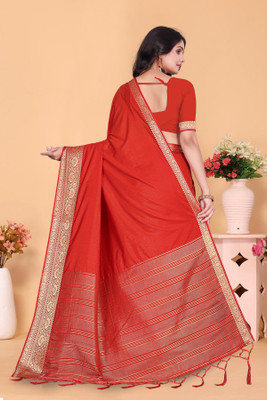 Aarunika MT Woven Bollywood Pure Silk Saree(Red)