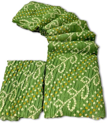 radhe creation Printed Bandhani Silk Blend, Art Silk Saree(Light Green)