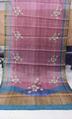 RIDDHICREATION Digital Print, Printed, Woven Bollywood Cotton Linen Saree(Multicolor)
