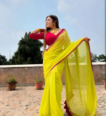MAMTAIMPEX Self Design Banarasi Georgette Saree(Light Green)