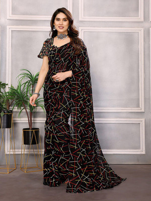 Moda Rapido Printed, Self Design Daily Wear Georgette Saree(Multicolor)