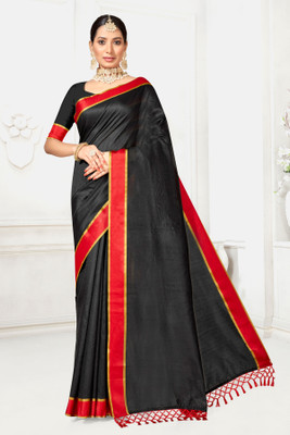sagarika Woven Bollywood Art Silk Saree(Black)