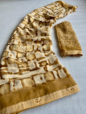 bhavika silk mills Printed Daily Wear Georgette Saree(Yellow)