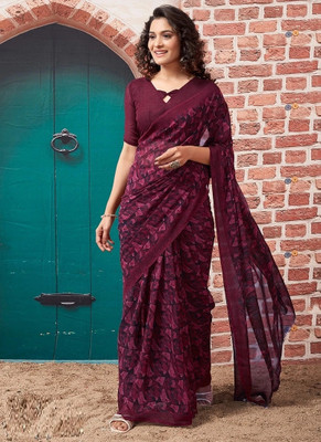 Panchvati NX Printed Bollywood Georgette Saree(Maroon)