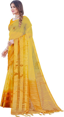 Aarunika SST Dyed Bollywood Organza Saree(Yellow)