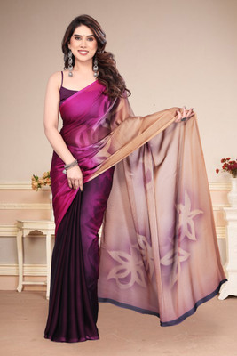 Yatay Solid/Plain Bollywood Chiffon, Georgette Saree(Pink)