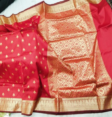 Handloom silk museum Self Design Banarasi Art Silk Saree(Red)