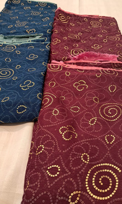 Shree lakshmi creation Printed Bandhani Georgette Saree(Pack of 2, Dark Blue)