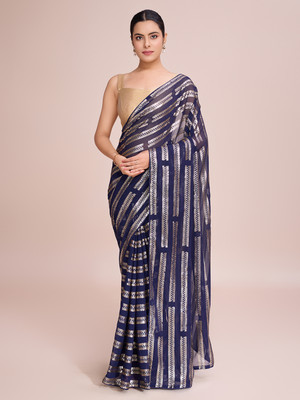 Moda Rapido Embellished Daily Wear Georgette Saree(Blue)