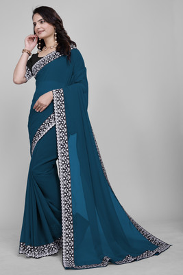 Sangath Embroidered Daily Wear Georgette Saree(Multicolor)