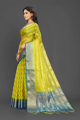 Aarunika SST Printed Bollywood Organza Saree(Yellow)