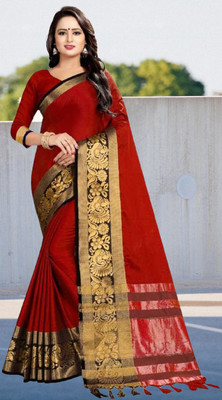 THESIYA FAB Printed Bollywood Georgette, Silk Blend Saree(Red)