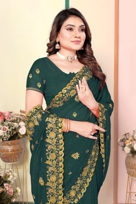 Radheradhey Georgette Embroidered Blouse Material
