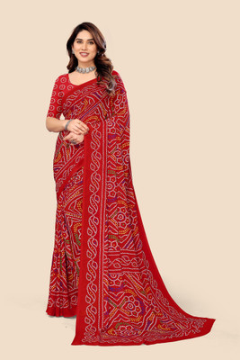maayro Printed Daily Wear Georgette Saree(Multicolor)