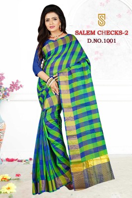 Ruhabs Woven Bollywood Cotton Blend Saree(Green)