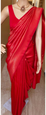 Bhakti Creative Woven Banarasi Silk Blend Saree(Red)