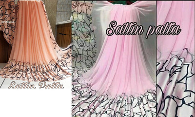 Sanjana Silk Printed Bollywood Georgette Saree(Pack of 2, Pink)