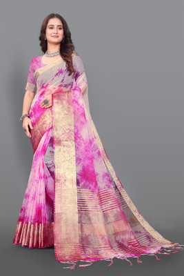 Aarunika BS Woven Bollywood Organza Saree(Pink)