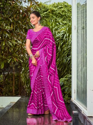 JENNVIA Self Design Daily Wear Chiffon Saree(Pink)