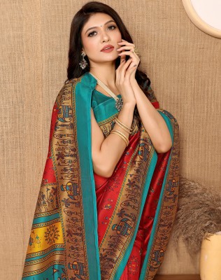 YASHIKA Printed Daily Wear Art Silk Saree(Red)