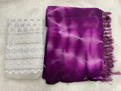 bhavika silk mills Dyed Bollywood Georgette Saree(Purple)