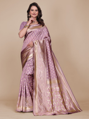 UDANI ENTERPRISE Self Design Bollywood Jacquard Saree(Purple)