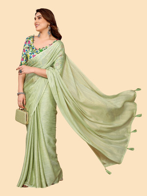 sadika Solid/Plain Sambalpuri Silk Blend Saree(Light Green)