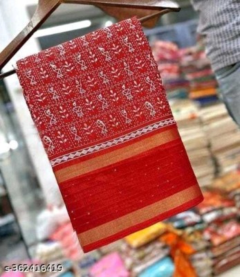 Adiyogi Enterprise Embellished Bollywood Silk Blend Saree(Red)