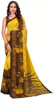 mahalaxmi fab Embroidered Bollywood Georgette Saree(Multicolor, Black)