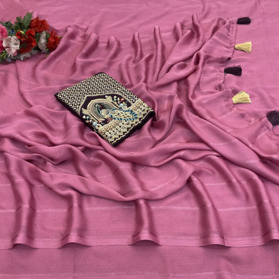 K 5 FASHION Embroidered Bollywood Georgette Saree(Pink)