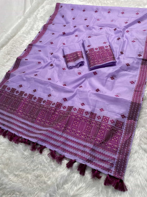 Skiran's Woven Mekhela Chador Cotton Blend Saree(Multicolor)