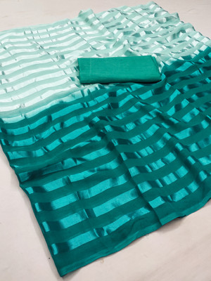 kashvi sarees Ombre Daily Wear Satin Saree(Dark Green, Light Green)